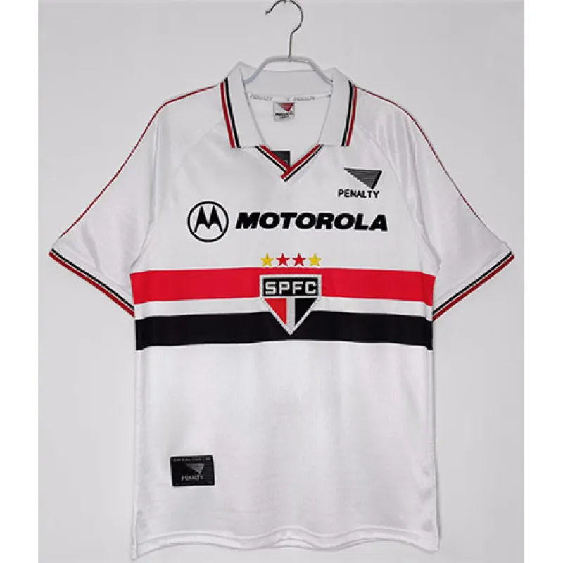 Camiseta retro local de São Paulo de 2000 - Blanca
