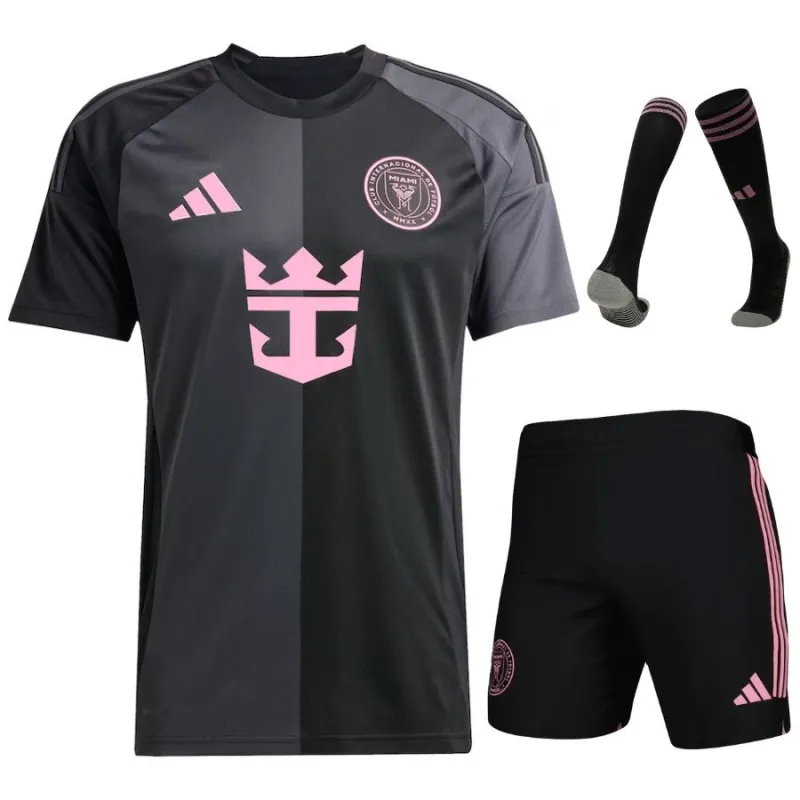 Inter Miami 2025/26 Auswärtssatz Kinderfußballtrikot - Schwarz