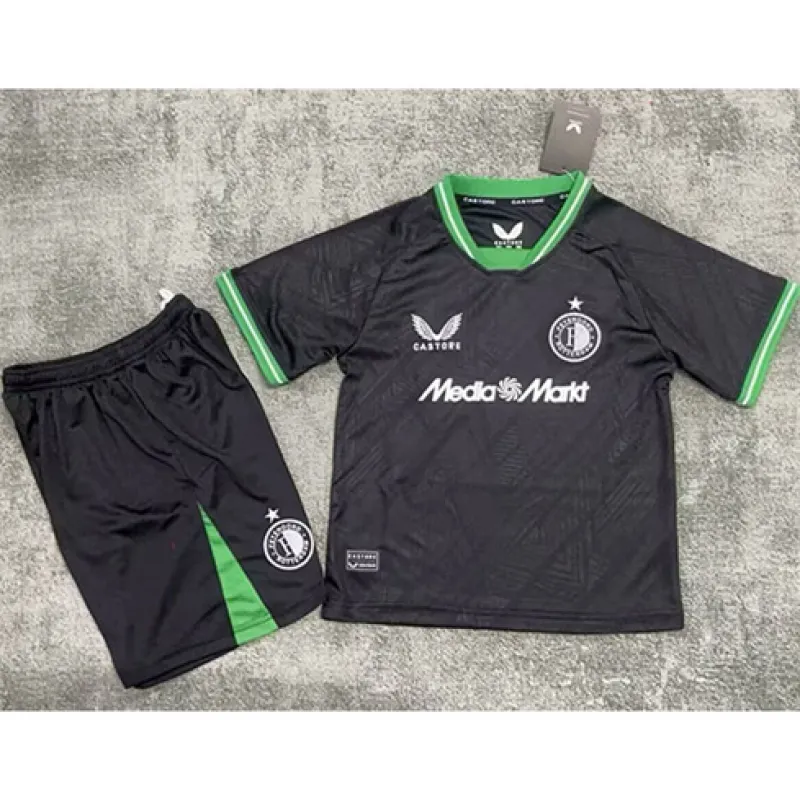Feyenoord 2024/25 Auswärts-Kids-Trikot - Schwarz