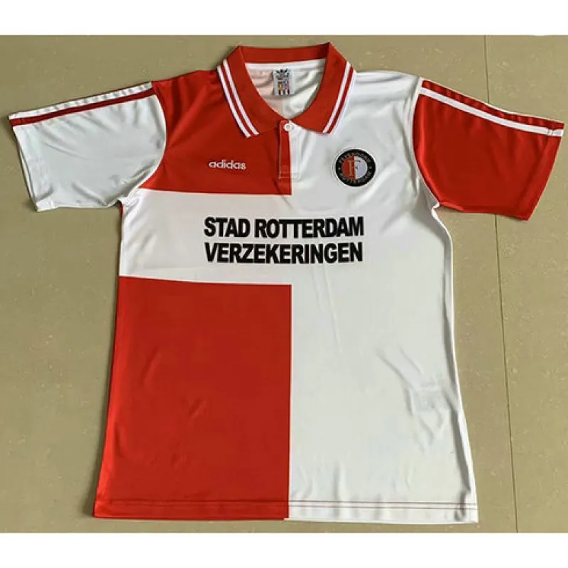 Camiseta retro local de Feyenoord 1995 - Rojo y Blanco
