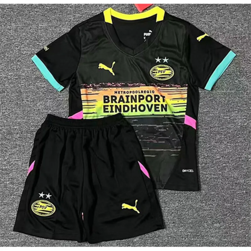 Maillot d'extérieur 2024/25 pour enfants du PSV Eindhoven - Noir