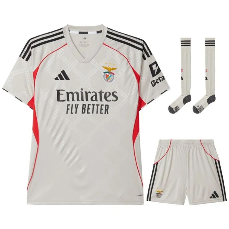 Kit d'away pour enfants de Benfica 2025/26 - Beige