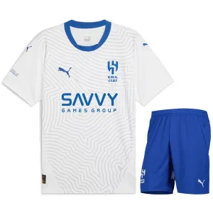Al Hilal 2024/25 Kinder-Auswärtstrikot + Shorts - Weiß