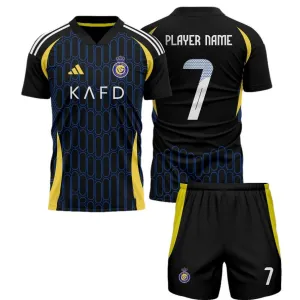 Set di maglia per bambini di trasferta di Al - Nassr 2024/25 - Nera