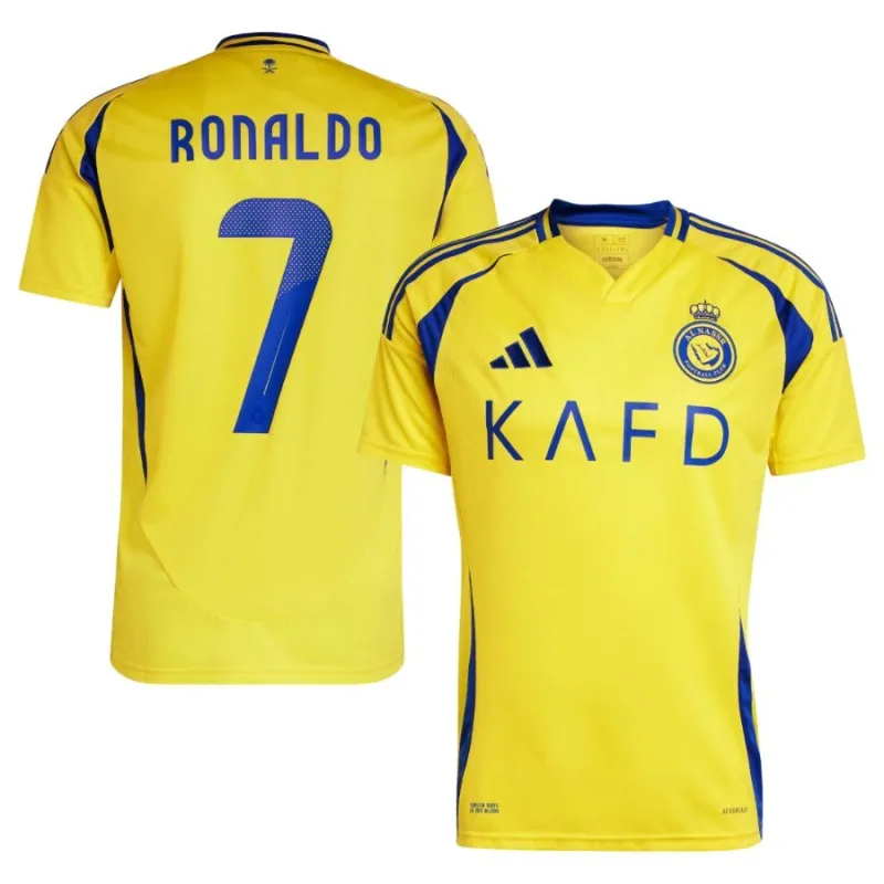Al - Nassr 2024/25 Home Kids' Jersey with Ronaldo - Yellow