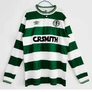 Celtic 1987/88 Heimretro Langarmtrikot - Weiß/Grün