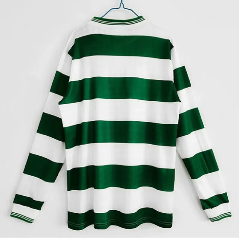 Celtic 1987/88 Heimretro Langarmtrikot - Weiß/Grün