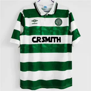 Celtic 1989-91 Heimretro Langarmtrikot - Weiß/Grün