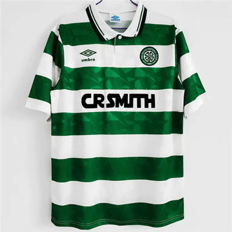 Celtic 1989-91 Heimretro Langarmtrikot - Weiß/Grün