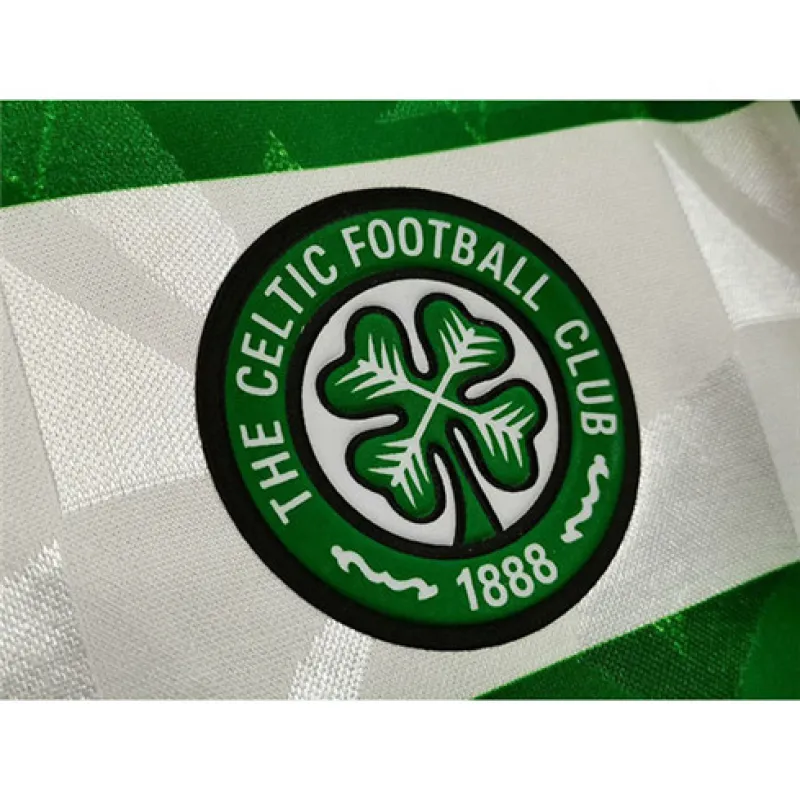 Celtic 1989-91 Heimretro Langarmtrikot - Weiß/Grün