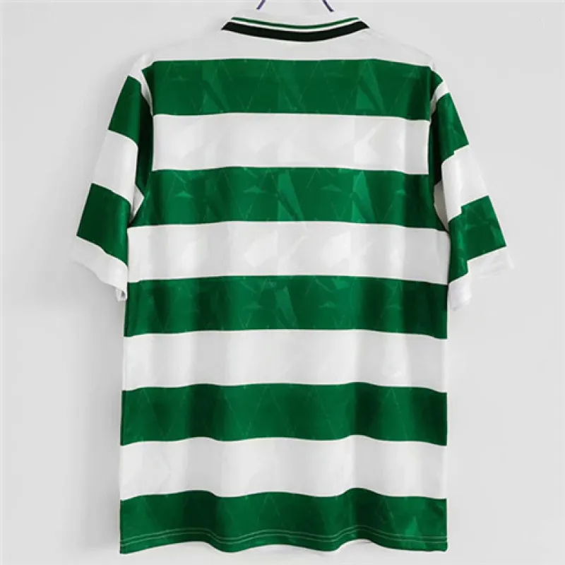 Celtic 1989-91 Heimretro Langarmtrikot - Weiß/Grün