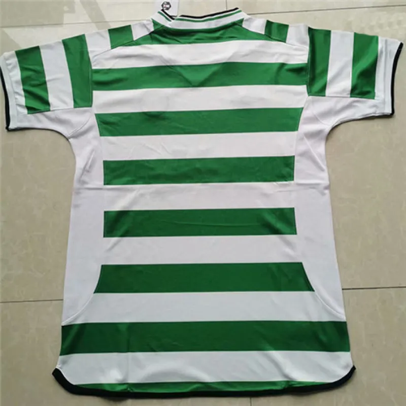 Maillot retro domicile de Celtic 2001-03 - Blanc/Vert