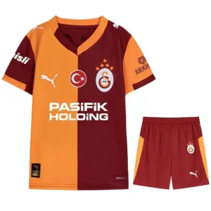 Galatasaray 2025/26 Heim-Kinder-Trikot + Shorts - Rot/Orange