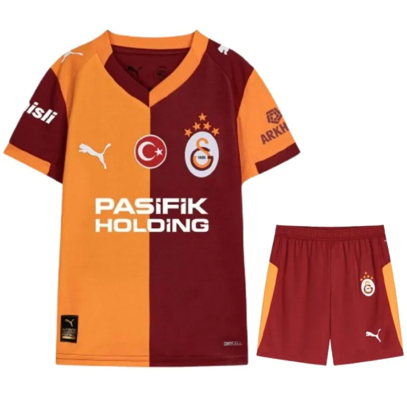 Maglia bambini + pantaloncini in casa del Galatasaray 2025/26 - Rosso/Arancione