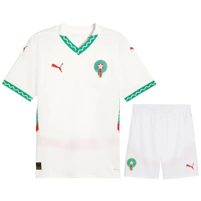 Maroc 2024/25 Maillot Extérieur Réplique Enfant Complet - Blanc
