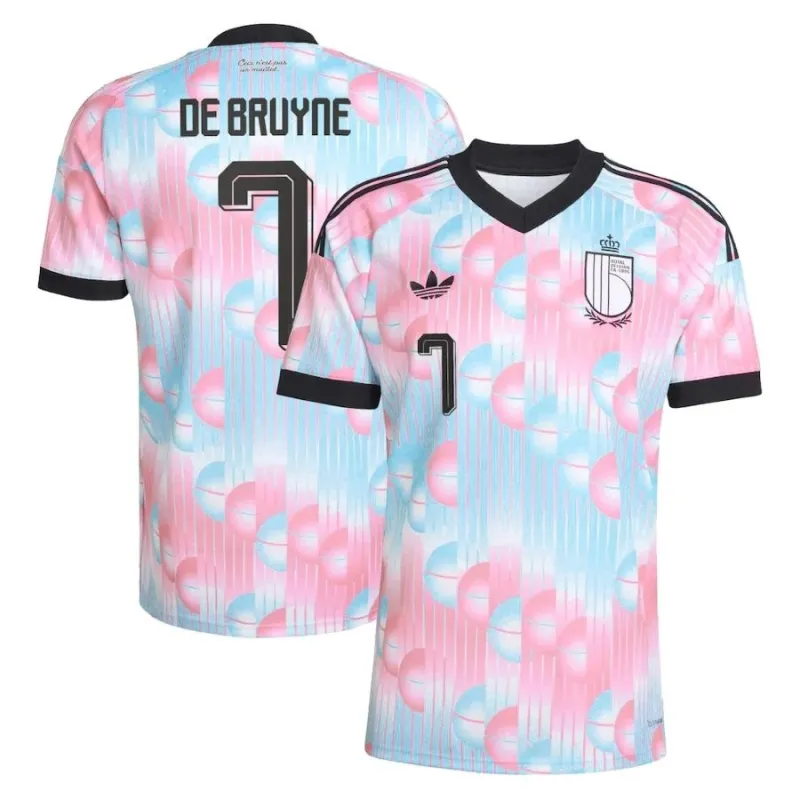 Maglia Away Belgio DE BRUYNE 2026/27 Blu Rosa