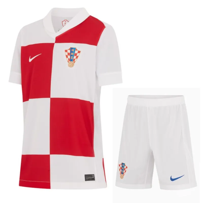 Kroatien 2024/25 Kinder-Heimtrikot + Shorts - Rot/Weiß