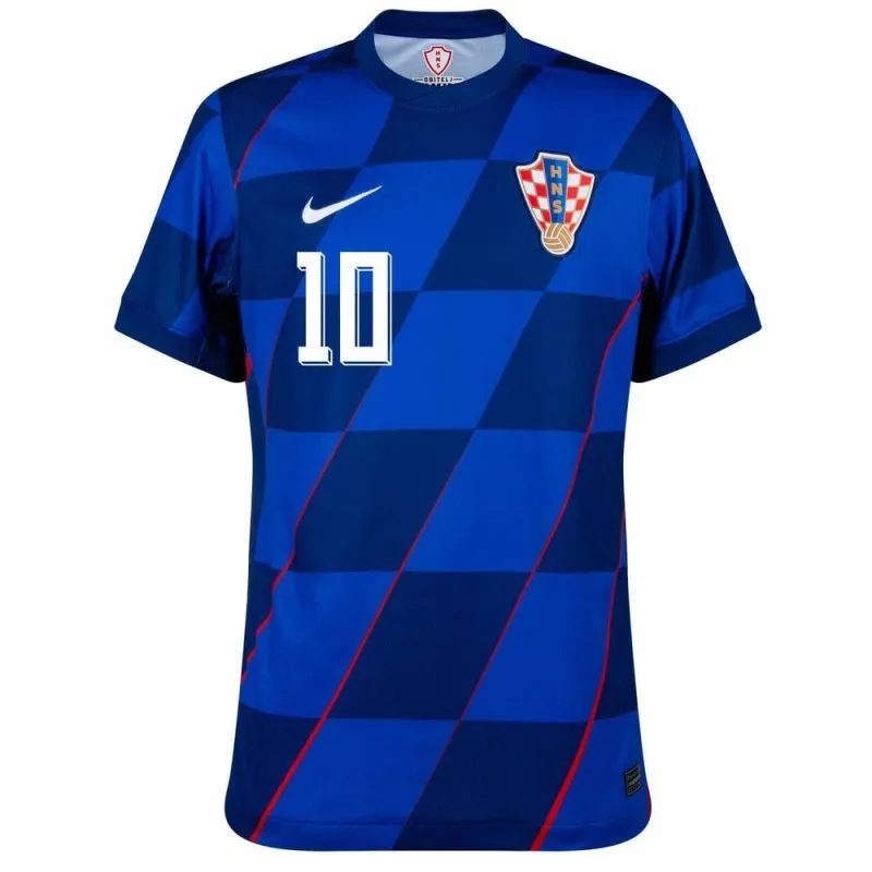 Modrić Kroatien 2024/25 Kinder-Auswärtstrikot + Shorts - Blau