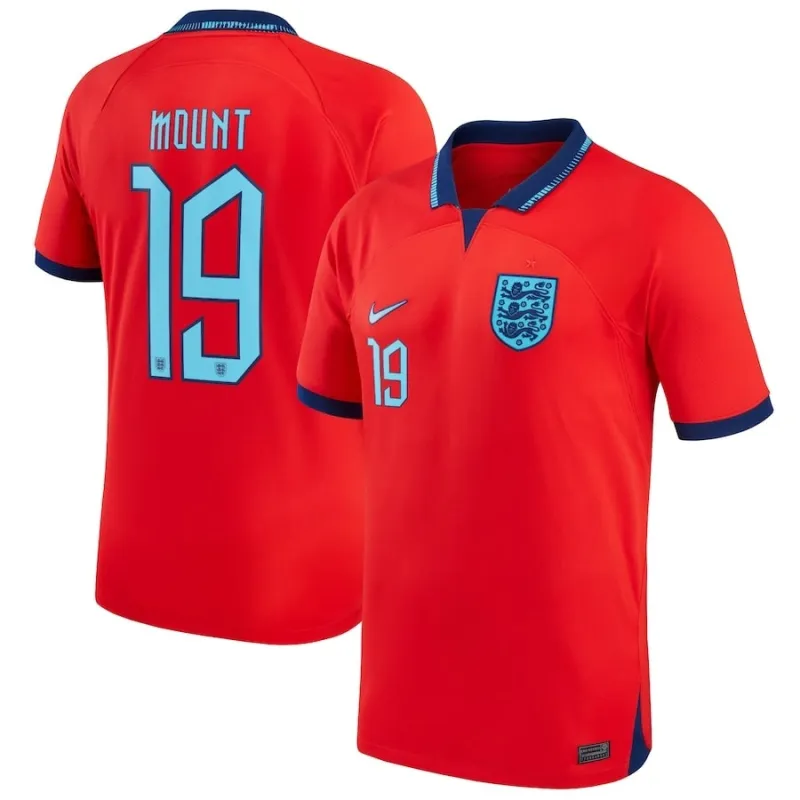Mounts Auswärtstrikot der England-Nationalmannschaft für die Weltmeisterschaft 2022 - Rot