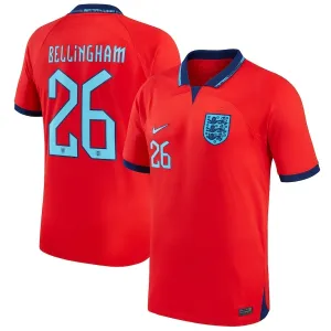 Bellinghams Auswärtstrikot der England-Nationalmannschaft für die Weltmeisterschaft 2022 - Rot