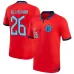 La maglia di trasferta dell'Inghilterra per la Coppa del mondo 2022 di Bellingham - Rossa