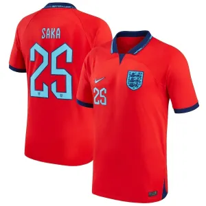 Sakas Auswärtstrikot der England-Nationalmannschaft für die Weltmeisterschaft 2022 - Rot