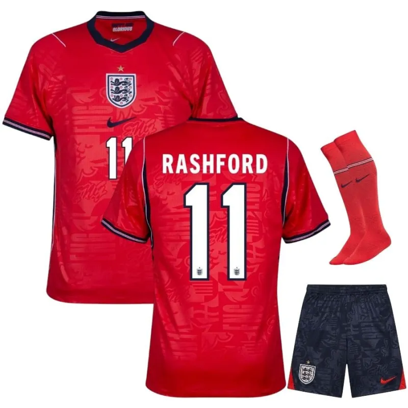 England RASHFORD 2026/27 Auswärtstrikot Kinder Rot