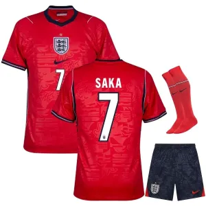 Inghilterra SAKA 2026/27 Maglia Trasferta Bambino Rosso