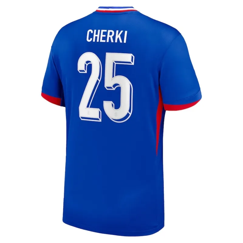 Cherki Frankreich 2024/25 Kinder-Heim-Trikot Fan-Version Blau