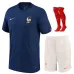 Le maillot pour enfants de l'équipe de France à domicile pour la Coupe du Monde 2022 - Bleu