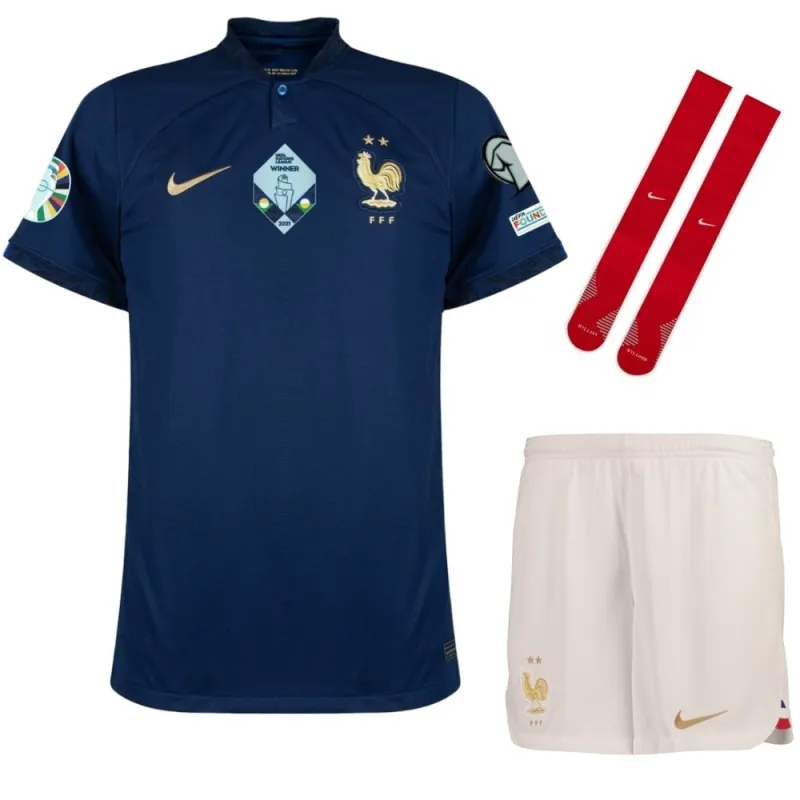 La maglia del kit per bambini della squadra nazionale francese per l'Euro 2024 in casa - Blu