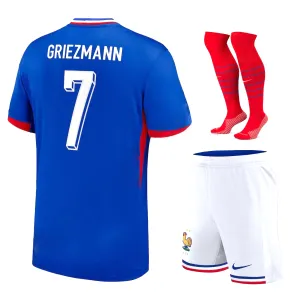Griezmann's French national team 2024/25 home children's kit jersey - Blue