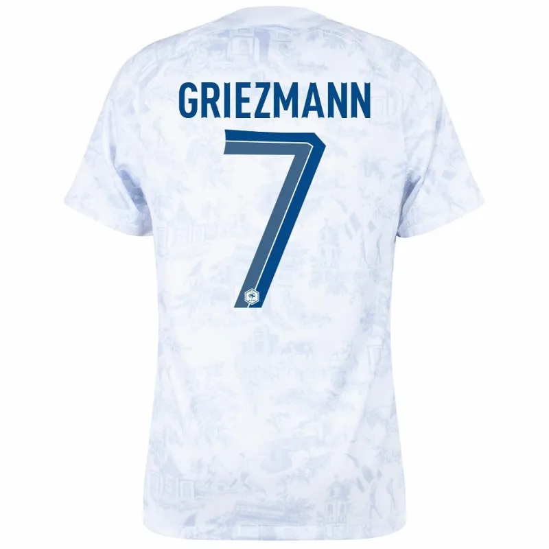 Antoine Griezmanns Auswärtstrikot der französischen Nationalmannschaft bei der Weltmeisterschaft 2022 - Weiß