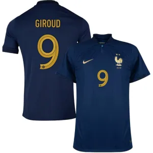 Le maillot de l'équipe nationale de France d'Olivier Giroud pour la Coupe du monde 2022 à domicile - Bleu