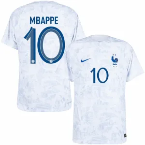 Le maillot d'extérieur de l'équipe nationale de France de Kylian Mbappé pour la Coupe du monde 2022 - Blanc