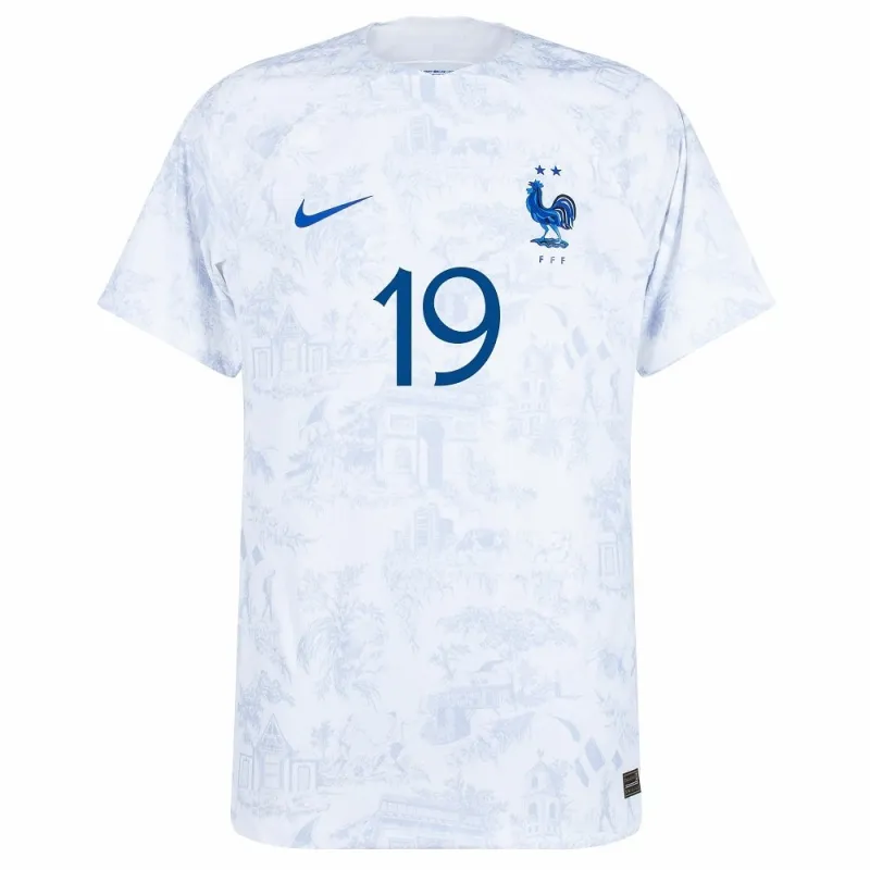 L'ensemble de maillots enfants d'extérieur de l'équipe nationale de France de Karim Benzema pour la Coupe du monde 2022 - Blanc
