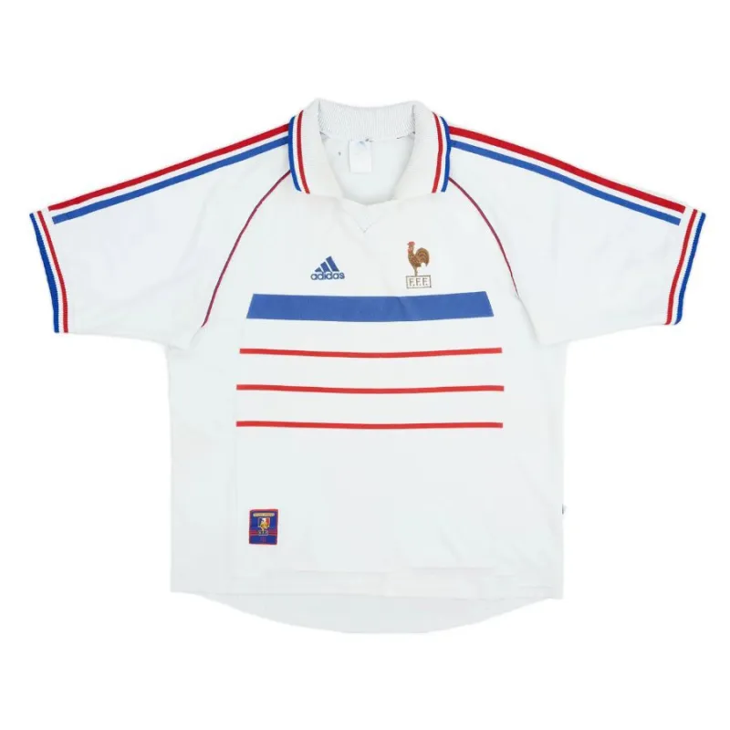 Das retro Auswärtstrikot der französischen Nationalmannschaft im Jahr 1998 - Weiß