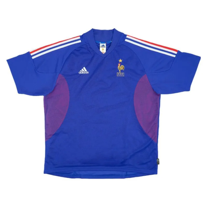 Le maillot rétro domicile de l'équipe nationale de France de 2002 à 2004 - Bleu