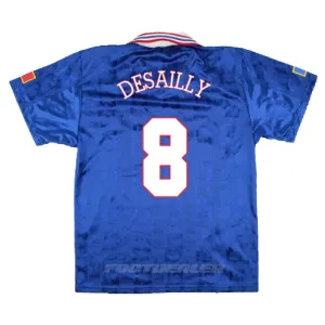Das retro Heimtrikot der französischen Nationalmannschaft, das von Marcel Desailly im Jahr 1996 getragen wurde - Blau.