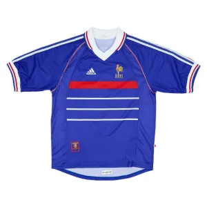 Das retro Heimtrikot der französischen Nationalmannschaft von Zinedine Zidane im Jahr 1998 - blau.
