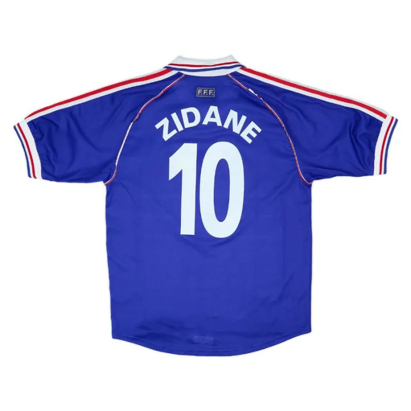 The retro home jersey of Zinedine Zidane's French national team in 1998 - blue.