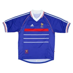 Das retro Heimtrikot der französischen Nationalmannschaft von Thierry Henry im Jahr 1998 - Blau