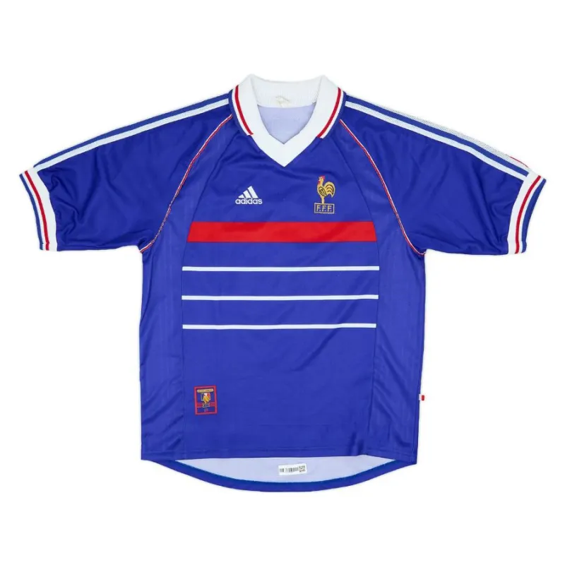 Le maillot rétro domicile de l'équipe nationale de France de Thierry Henry en 1998 - Bleu