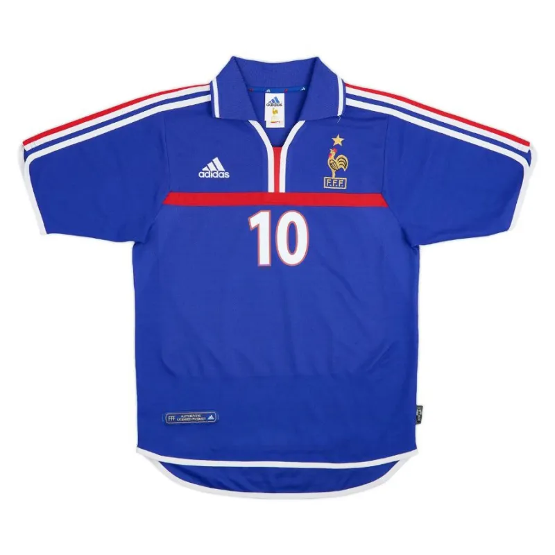 The retro home jersey of Zinedine Zidane's French national team in 2000 - Blue