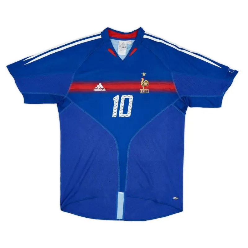 Das retro Heimtrikot der französischen Nationalmannschaft von Zinedine Zidane von 2004 bis 2006 - blau.