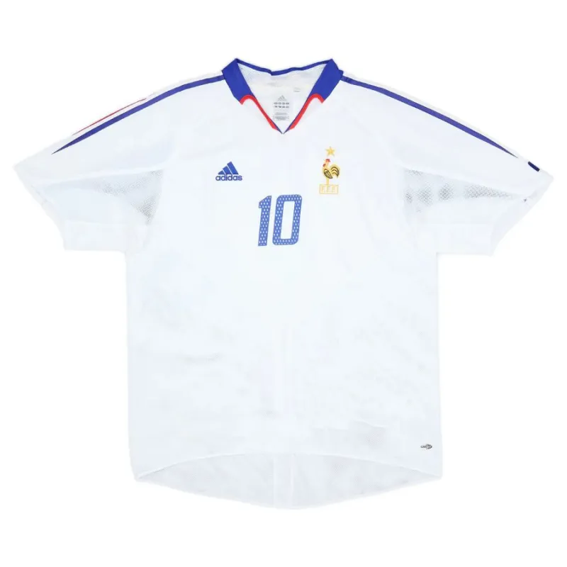 The retro away jersey of Zinedine Zidane's French national team from 2004 to 2006 - white.