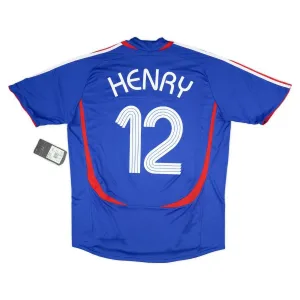 Das retro Heimtrikot der französischen Nationalmannschaft von Thierry Henry von 2006 bis 2007 - blau.