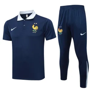 Trainingsanzug 2024/25 mit POLO - Shirt und Hosen der französischen Nationalmannschaft - blau