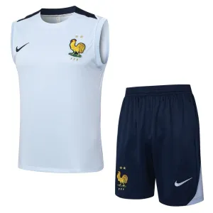Die Weste und die Shorts der französischen Nationalmannschaft für die Saison 2024/25 - hellweiß.