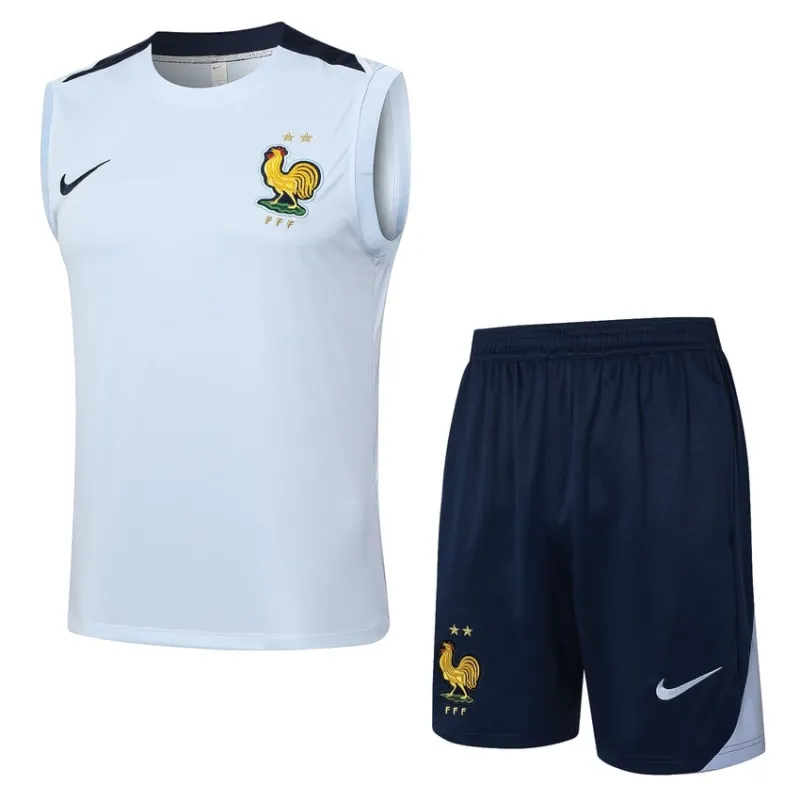 Le gilet et les shorts de l'équipe de France pour la saison 2024/25 - blanc clair.